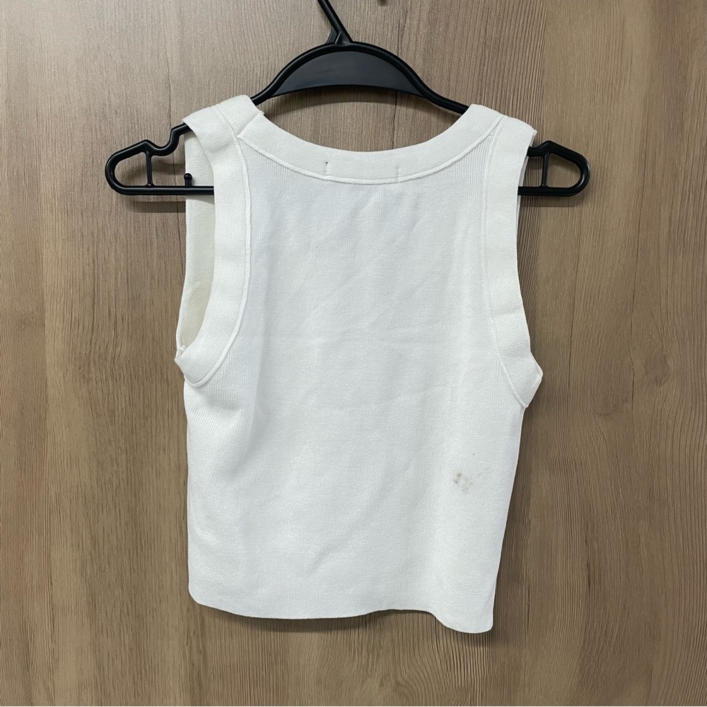Miu Miu White Embossed Logo Tank Top - Picture 6 of 6